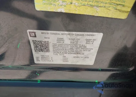 2019 Chevrolet Equinox Ls from USA, damaged, VIN 2GNAXHEV0K6149111